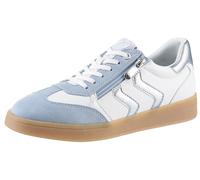 MARCO TOZZI Damen Sneaker weiches Feel Me Wechselfußbett weiches Innenfutter Vegan Modern, weiß (White/LT.Blue), 41 EU