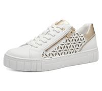 MARCO TOZZI Damen Sneaker flach mit Reißverschluss Vegan, Weiß (White Comb), 41 EU