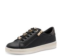 Plateausneaker MARCO TOZZI, Herren, Gr. 37, schwarz kombiniert, Lederimitat, Schuhe Plateausneaker, Freizeitschuh, Halbschuh, Schnürschuh mit Logoschriftzug (58116515-37) schwarz kombiniert