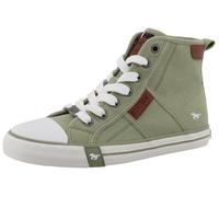Plateausneaker MUSTANG SHOES "Winona", Herren, Gr. 36, khaki, Baumwolle, Schuhe Plateausneaker, Freizeitschuh, High Top-Sneaker, Schnürboots, kontrastreiche Details (35261607-36) khaki