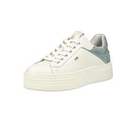 Plateausneaker NERO GIARDINI "Nero Giardini Sneaker Leder", Damen, Gr. 36, weiß, blau, Leder, Schuhe Plateausneaker (48811951-36) weiß, blau