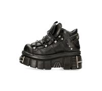 Plateausneaker NEW ROCK "Plateau Sneaker M-106-S112", Herren, Gr. 40, Normalschaft, schwarz, Obermaterial: 100% Rindnappaleder CNA., Schuhe Plateausneaker, Handgefertigt, Made in Spain (91577351-40) s