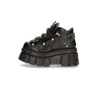 New Rock Stiefel 106-S29 TOWER SHOES – Biker-Punk-Gothic, schwarzem Leder in Metallic-Optik, EU43