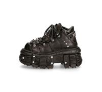 Plateausneaker NEW ROCK "Plateau Sneaker M-TANK106-C2", Herren, Gr. 44, Normalschaft, schwarz, Obermaterial: 100% Rindnappaleder CNA., Schuhe Plateausneaker, Handgefertigt, Made in Spain (20258043-44)