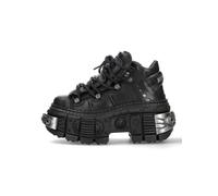Plateausneaker NEW ROCK "Plateau Sneaker WALL106-S10", Herren, Gr. 40, Normalschaft, schwarz, Obermaterial: 100% Rindnappaleder CNA., Schuhe Plateausneaker, Handgefertigt, Made in Spain (87587733-40)