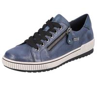 Plateausneaker REMONTE, Damen, Gr. 36, blau (dunkelblau), Leder, Schuhe Plateausneaker, Freizeitschuh, Halbschuh, Schnürschuh mit Außenreißverschluss (16491523-36) dunkelblau