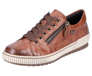 Plateausneaker REMONTE, Damen, Gr. 36, braun, Leder, used, Schuhe Plateausneaker, Freizeitschuh, Halbschuh, Schnürschuh mit Außenreißverschluss, Topseller (92388146-36) braun