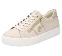Plateausneaker REMONTE, Damen, Gr. 38, beige (hellbeige), Leder, Schuhe Plateausneaker, Feizeitschuh, Halbschuh, Schnürer, herausnehmbare Soft-Einlage (65348447-38) hellbeige