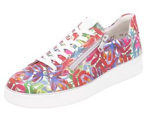 Plateausneaker REMONTE, Damen, Gr. 38, bunt (multi), Leder, geblümt, Schuhe Plateausneaker, Freizeitschuh, Halbschuh, Schnürer mit gepolstertem Schaftrand (77366606-38) multi