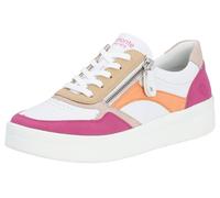 Plateausneaker REMONTE, Damen, Gr. 38, pink (weiß, fuchsia), Leder, Lederimitat, Schuhe Plateausneaker, Freizeitschuh, Halbschuh, Schnürschuh in schmaler Form (96464007-38)