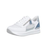 Plateausneaker REMONTE "Remonte Sneaker Synthetik/Textil", Damen, Gr. 38, weiß, blau, Synthetik, Textil, Schuhe Plateausneaker (12130315-38) weiß, blau