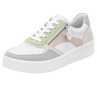 Plateausneaker REMONTE, Damen, Gr. 38, weiß (weiß, pastellfarben), Leder, Lederimitat, Schuhe Plateausneaker, Freizeitschuh, Halbschuh, Schnürschuh in schmaler Form (76497514-38) weiß, pastellfarben