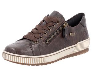 Plateausneaker REMONTE, Damen, Gr. 39, braun (dunkelbraun), Leder, used, Schuhe Plateausneaker, Freizeitschuh, Halbschuh, Schnürschuh mit Außenreißverschluss (31270835-39) dunkelbraun