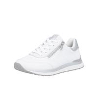 Plateausneaker REMONTE, Damen, Gr. 39, weiß (weiß, silberfarben), Leder, Lederimitat, unifarben mit Farbeinsatz, Schuhe Plateausneaker, Schnürschuh, Halbschuh, Freizeitsneaker mit gepolstertem Schaftr