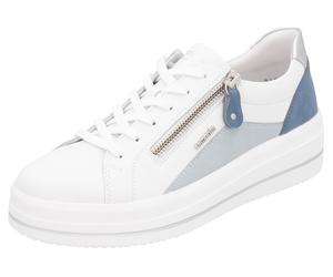Plateausneaker REMONTE, Damen, Gr. 40, blau (weiß, hellblau), Leder, Lederimitat, kontrastfarbene Details, Schuhe Plateausneaker, Freizeitschuh, Halbschuh, Schnürschuh mit Soft-Einlage (10450841-40) w