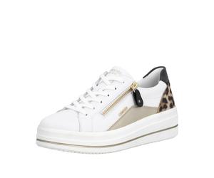 Plateausneaker REMONTE, Damen, Gr. 40, weiß, leo, Leder, Lederimitat, Schuhe Plateausneaker, Freizeitschuh, Halbschuh, Schnürschuh mit Soft-Einlage (16766064-40) weiß, leo
