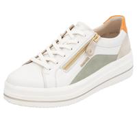 Plateausneaker REMONTE, Damen, Gr. 40, weiß (sanftes weiß kombiniert), Leder, Lederimitat, Schuhe Plateausneaker, Freizeitschuh, Halbschuh, Schnürschuh mit Soft-Einlage (43952962-40) sanftes weiß komb