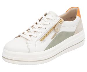 Plateausneaker REMONTE, Damen, Gr. 40, weiß (sanftes weiß kombiniert), Leder, Lederimitat, Schuhe Plateausneaker, Freizeitschuh, Halbschuh, Schnürschuh mit Soft-Einlage (43952962-40) sanftes weiß komb