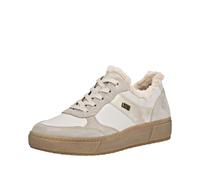 Plateausneaker REMONTE, Damen, Gr. 41, beige (weiß, hellbeige), Leder, Textil, Veloursleder, Schuhe Plateausneaker, Schnürschuh, Halbschuh mit wasserabweisender TEX-Membran (74253254-41) weiß, hellbei