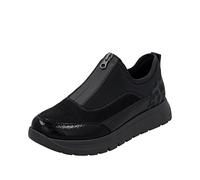Plateausneaker REMONTE, Damen, Gr. 41, schwarz, Textil, Lederimitat, Lacklederimitat, unifarben mit Farbeinsatz, sportlich, Schuhe, Halbschuh, Casual-Sneaker mit Lackdetails, Topseller (27304167-41) s
