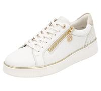 Plateausneaker REMONTE, Damen, Gr. 41, weiß (sanftes weiß, goldfarben), Leder, Lederimitat, sportlich, Schuhe, Freizeitschuh, Halbschuh, Schnürerschuh, seitlicher Reißverschluss (25438138-41) sanftes