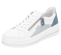 Plateausneaker REMONTE, Damen, Gr. 42, blau (weiß, hellblau), Leder, Lederimitat, kontrastfarbene Details, Schuhe Plateausneaker, Freizeitschuh, Halbschuh, Schnürschuh mit Soft-Einlage (10450841-42) w