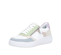 Plateausneaker REMONTE, Damen, Gr. 42, bunt (weiß, pastellfarben), Leder, Lederimitat, kontrastfarbene Details, Schuhe Plateausneaker, Schnürschuh, Halbschuh, Freizeitsneaker mit Schaftrandpolsterung