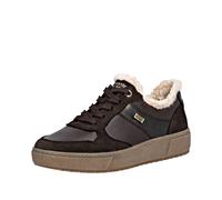 Plateausneaker REMONTE, Damen, Gr. 36, braun (dunkelbraun, beige), Leder, Textil, Veloursleder, Schuhe Plateausneaker, Schnürschuh, Halbschuh mit wasserabweisender TEX-Membran (94933201-36) dunkelbrau