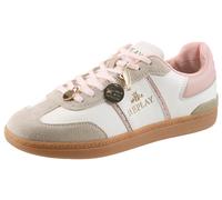 Plateausneaker REPLAY, Damen, Gr. 36, weiß, taupe, rose, Leder, Lederimitat, kontrastfarbene Details, Schuhe Plateausneaker, Trend-Sneaker, Halbschuh, Schnürschuh mit Schmuckelementen (74982021-36)