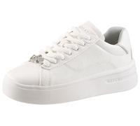 Plateausneaker REPLAY, Damen, Gr. 37, weiß, Lederimitat, unifarben, Basic, Schuhe Plateausneaker, Halbschuh, Freizeitsneaker, Schnürschuh mit Monogramm-Prägungen (39840019-37) weiß