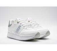 Plateausneaker REPLAY, Damen, Gr. 37, weiß, silberfarben, Lederimitat, unifarben mit Farbeinsatz, Schuhe Plateausneaker, Schnürschuh, Freizeitsneaker, Halbschuh mit Perforation (11171925-37) weiß, sil