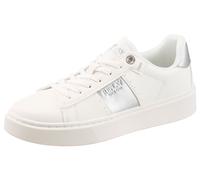 Plateausneaker REPLAY, Damen, Gr. 38, weiß, silberfarben, Lederimitat, Glitzer, metallic, Schuhe Plateausneaker, Halbschuh, Trend-Sneaker, Schnürschuh mit Metallic-Akzenten (46271242-38) weiß, silberf