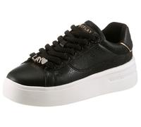 Plateausneaker REPLAY, Damen, Gr. 39, schwarz, Lederimitat, unifarben, Schuhe Plateausneaker, Halbschuh, Freizeitsneaker, Schnürschuh mit Monogramm-Prägungen (89496250-39) schwarz