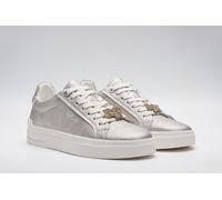 Plateausneaker REPLAY, Damen, Gr. 40, platinfarben, Lederimitat, Strukturmuster, unifarben, Schuhe Plateausneaker, Schnürschuh, Halbschuh, Freizeitsneaker in Metallic-Optik (41742841-40) platinfarben