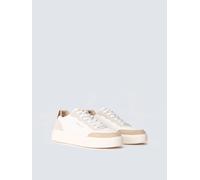 Plateausneaker REPLAY "NOTTING DRIFT", Herren, Gr. 45, beige (weiß, beige, braun), Leder, Lederimitat, unifarben mit Farbeinsätzen, Schuhe Plateausneaker, Schnürschuh, Halbschuh, Freizeitsneaker mit L