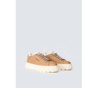 Plateausneaker REPLAY "PAULETTE WARM", Damen, Gr. 39, beige, Lederimitat, unifarben mit Farbeinsatz, Schuhe Plateausneaker, Halbschuh, Schnürschuh mit kuscheligem Warmfutter (68837110-39) beige