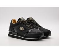 Plateausneaker REPLAY "PENNY HYPE", Damen, Gr. 38, schwarz, Lederimitat, Textil, unifarben mit Farbeinsatz, Schuhe Plateausneaker, Freizeitsneaker, Schnürschuh, Halbschuh mit Metallic-Details (8797596