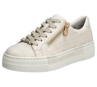 Plateausneaker RIEKER, Damen, Gr. 37, beige (creme), Lederimitat, Schuhe Plateausneaker, mit goldfarbenem Reißverschluss, Freizeitschuh, Halbschuh, Schnürschuh (76514744-37) creme