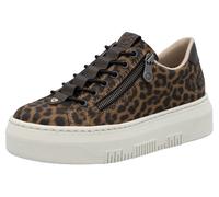 Plateausneaker RIEKER, Damen, Gr. 39, braun (leo), Lederimitat, animal-print, Schuhe Plateausneaker, Sneaker, Slip-On Sneaker, Slipper mit Schaftrandpolster (51639945-39) leo