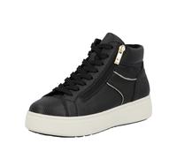 Plateausneaker RIEKER, Damen, Gr. 39, schwarz, Lederimitat, unifarben, Schuhe Plateausneaker, Stiefelette, Boots, High Top Sneaker mit seitlichem Reißverschluss (10156215-39) schwarz