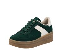 Plateausneaker RIEKER, Damen, Gr. 39, dunkelgrün, sanftes weiß, Nubuklederimitat, Lederimitat, sportlich, Schuhe, Retro-Sneaker, Basket-Sneaker, Schnürer mit softem Schaftrand (35816701-39) dunkelgrün