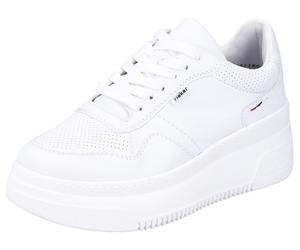 Plateausneaker RIEKER, Damen, Gr. 39, weiß, Lederimitat, Schuhe Plateausneaker, mit loser Einlage, Freizeitschuh, Halbschuh, Schnürschuh (75370740-39) weiß