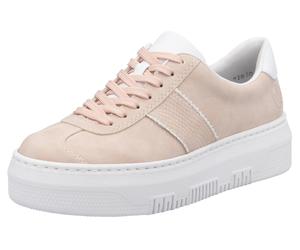 Plateausneaker RIEKER, Damen, Gr. 41, rosa (rosé, weiß), Lederimitat, Schuhe Plateausneaker, Schnürschuh, Halbschuh, Freizeitschuh mit gepolstertem Schaftrand (17402048-41) rosé, weiß