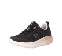 Plateausneaker RIEKER, Damen, Gr. 41, Textil, schwarz, Mesh, Basic, Schuhe Plateausneaker, Schnürschuh, Freizeitsneaker mit leichter Plateausohle (88249366-41) schwarz