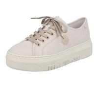 Plateausneaker RIEKER, Damen, Gr. 42, beige, Textil, Schuhe Plateausneaker, aus Canvas, Freizeitschuh, Halbschuh, Schnürschuh (47826664-42)
