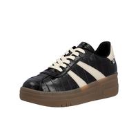Plateausneaker RIEKER, Damen, Gr. 43, schwarz, Lederimitat, Schuhe Plateausneaker, Basket-Sneaker, Retro-Sneaker, Schnürschuh mit weichem Schaftrand (51150309-43) schwarz