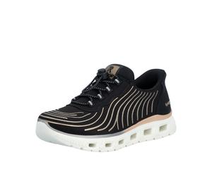 Plateausneaker RIEKER "Ready2GO", Damen, Gr. 37, schwarz, Textil, Schuhe Plateausneaker, Sport-Sneaker, Freizeitschuh, Halbschuh mit Schnellverschluss (72009703-37) schwarz
