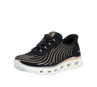 Plateausneaker RIEKER "Ready2GO", Damen, Gr. 39, schwarz, Textil, Schuhe Plateausneaker, Sport-Sneaker, Freizeitschuh, Halbschuh mit Schnellverschluss (72009703-39) schwarz
