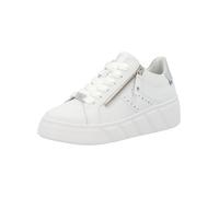 Plateausneaker RIEKER "Rieker Sneaker Glattleder", Damen, Gr. 41, weiß, Glattleder, Schuhe Plateausneaker (22617165-41) weiß