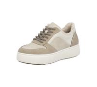 Plateausneaker RIEKER, Damen, Gr. 40, beige (beige, creme), Nubuklederimitat, sportlich, Schuhe, Retro-Sneaker, Schnürschuh, Halbschuh mit Teddyfutter (11028921-40) beige, creme